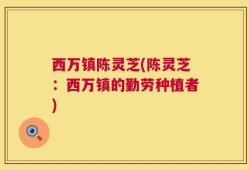 西万镇陈灵芝(陈灵芝：西万镇的勤劳种植者)