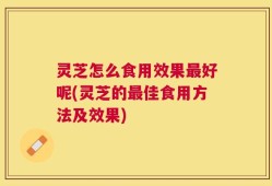 灵芝怎么食用效果最好呢(灵芝的最佳食用方法及效果)