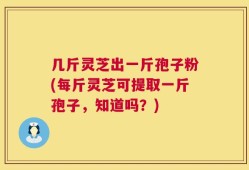 几斤灵芝出一斤孢子粉(每斤灵芝可提取一斤孢子，知道吗？)