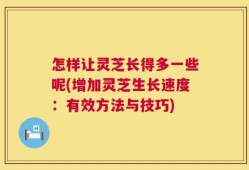 怎样让灵芝长得多一些呢(增加灵芝生长速度：有效方法与技巧)