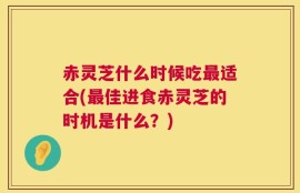 赤灵芝什么时候吃最适合(最佳进食赤灵芝的时机是什么？)