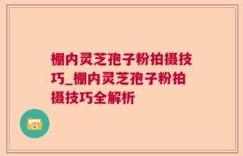 棚内灵芝孢子粉拍摄技巧_棚内灵芝孢子粉拍摄技巧全解析