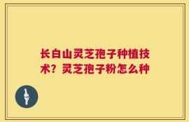 长白山灵芝孢子种植技术？灵芝孢子粉怎么种