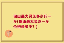 保山最大灵芝多少斤一斤(保山最大灵芝一斤价格是多少？)