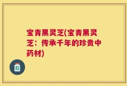 宝青黑灵芝(宝青黑灵芝：传承千年的珍贵中药材)