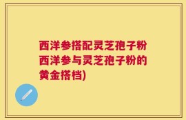 西洋参搭配灵芝孢子粉西洋参与灵芝孢子粉的黄金搭档)