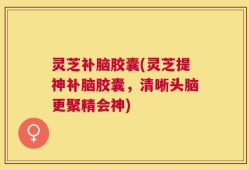 灵芝补脑胶囊(灵芝提神补脑胶囊，清晰头脑更聚精会神)