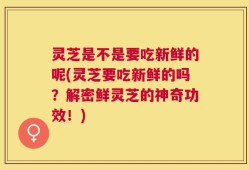 灵芝是不是要吃新鲜的呢(灵芝要吃新鲜的吗？解密鲜灵芝的神奇功效！)