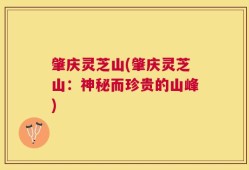 肇庆灵芝山(肇庆灵芝山：神秘而珍贵的山峰)