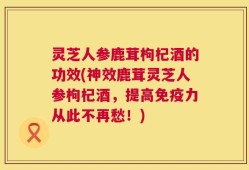 灵芝人参鹿茸枸杞酒的功效(神效鹿茸灵芝人参枸杞酒，提高免疫力从此不再愁！)