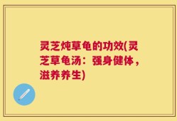 灵芝炖草龟的功效(灵芝草龟汤：强身健体，滋养养生)