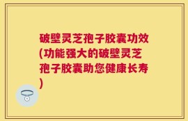 破壁灵芝孢子胶囊功效(功能强大的破壁灵芝孢子胶囊助您健康长寿)
