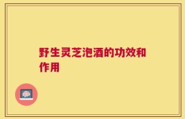 野生灵芝泡酒的功效和作用