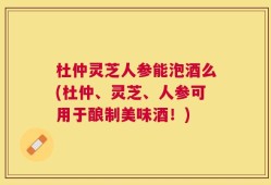杜仲灵芝人参能泡酒么(杜仲、灵芝、人参可用于酿制美味酒！)