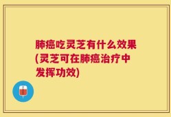 肺癌吃灵芝有什么效果(灵芝可在肺癌治疗中发挥功效)