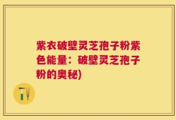 紫衣破壁灵芝孢子粉紫色能量：破壁灵芝孢子粉的奥秘)