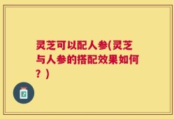 灵芝可以配人参(灵芝与人参的搭配效果如何？)