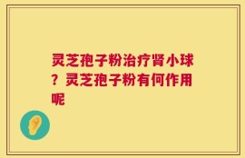 灵芝孢子粉治疗肾小球？灵芝孢子粉有何作用呢