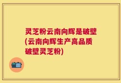 灵芝粉云南向辉是破壁(云南向辉生产高品质破壁灵芝粉)