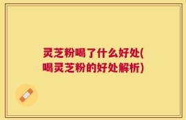 灵芝粉喝了什么好处(喝灵芝粉的好处解析)