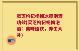 灵芝枸杞杨梅冰糖泡酒功效(灵芝枸杞杨梅泡酒：美味佳饮，养生大补)