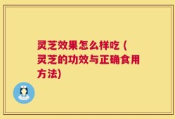 灵芝效果怎么样吃 (灵芝的功效与正确食用方法)