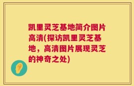 凯里灵芝基地简介图片高清(探访凯里灵芝基地，高清图片展现灵芝的神奇之处)