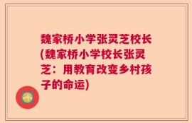 魏家桥小学张灵芝校长(魏家桥小学校长张灵芝：用教育改变乡村孩子的命运)