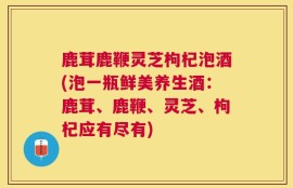 鹿茸鹿鞭灵芝枸杞泡酒(泡一瓶鲜美养生酒：鹿茸、鹿鞭、灵芝、枸杞应有尽有)