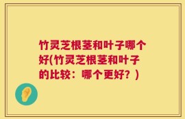 竹灵芝根茎和叶子哪个好(竹灵芝根茎和叶子的比较：哪个更好？)
