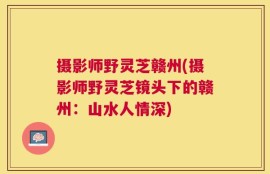 摄影师野灵芝赣州(摄影师野灵芝镜头下的赣州：山水人情深)