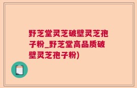 野芝堂灵芝破壁灵芝孢子粉_野芝堂高品质破壁灵芝孢子粉)