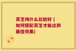 灵芝炖什么比较好 (如何搭配灵芝才能达到最佳效果)