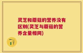 灵芝和蘑菇的营养没有区别(灵芝与蘑菇的营养含量相同)