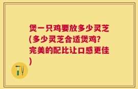 煲一只鸡要放多少灵芝(多少灵芝合适煲鸡？完美的配比让口感更佳)