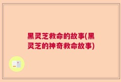 黑灵芝救命的故事(黑灵芝的神奇救命故事)