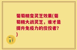葡萄精变灵芝效果(葡萄精大战灵芝，谁才是提升免疫力的佼佼者？)