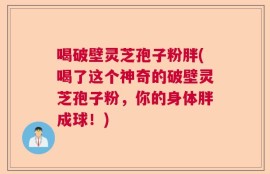 喝破壁灵芝孢子粉胖(喝了这个神奇的破壁灵芝孢子粉，你的身体胖成球！)