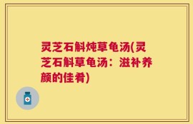 灵芝石斛炖草龟汤(灵芝石斛草龟汤：滋补养颜的佳肴)
