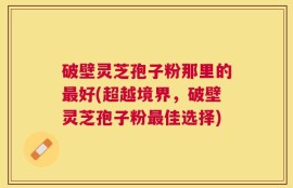 破壁灵芝孢子粉那里的最好(超越境界，破壁灵芝孢子粉最佳选择)