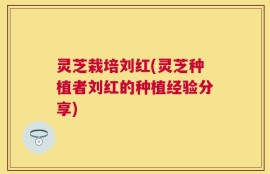 灵芝栽培刘红(灵芝种植者刘红的种植经验分享)