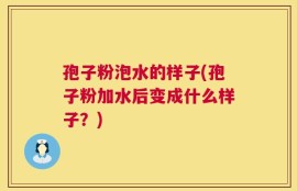 孢子粉泡水的样子(孢子粉加水后变成什么样子？)