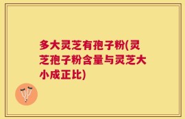 多大灵芝有孢子粉(灵芝孢子粉含量与灵芝大小成正比)