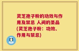灵芝孢子粉的功效与作用及禁忌 人间的圣品(灵芝孢子粉：功效、作用与禁忌)