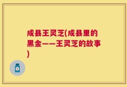 成县王灵芝(成县里的黑金——王灵芝的故事)