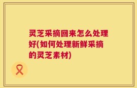 灵芝采摘回来怎么处理好(如何处理新鲜采摘的灵芝素材)