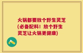 火锅都要放个野生灵芝(必备配料！放个野生灵芝让火锅更健康)