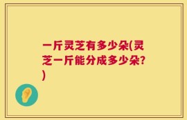一斤灵芝有多少朵(灵芝一斤能分成多少朵？)