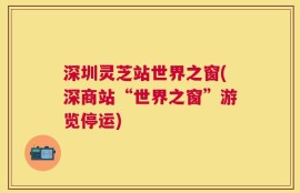 深圳灵芝站世界之窗(深商站“世界之窗”游览停运)