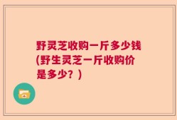 野灵芝收购一斤多少钱(野生灵芝一斤收购价是多少？)